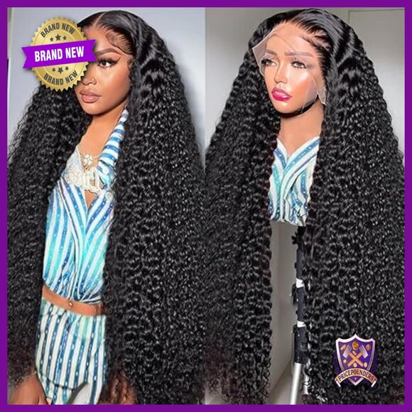 13x6 HD Lace Front Wig Human Hair Deep Wave Pre Plucked Glueless 28in main image 4